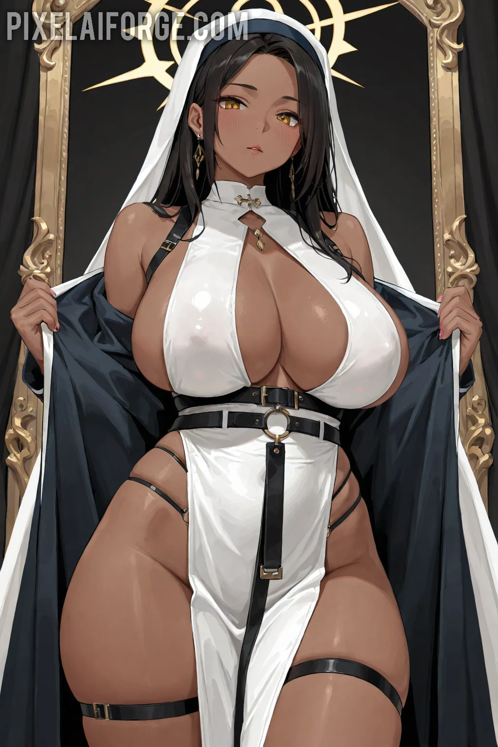 Arte hentai ilustración increíble de Katerina Soria Estrena Lenceria generado por IA