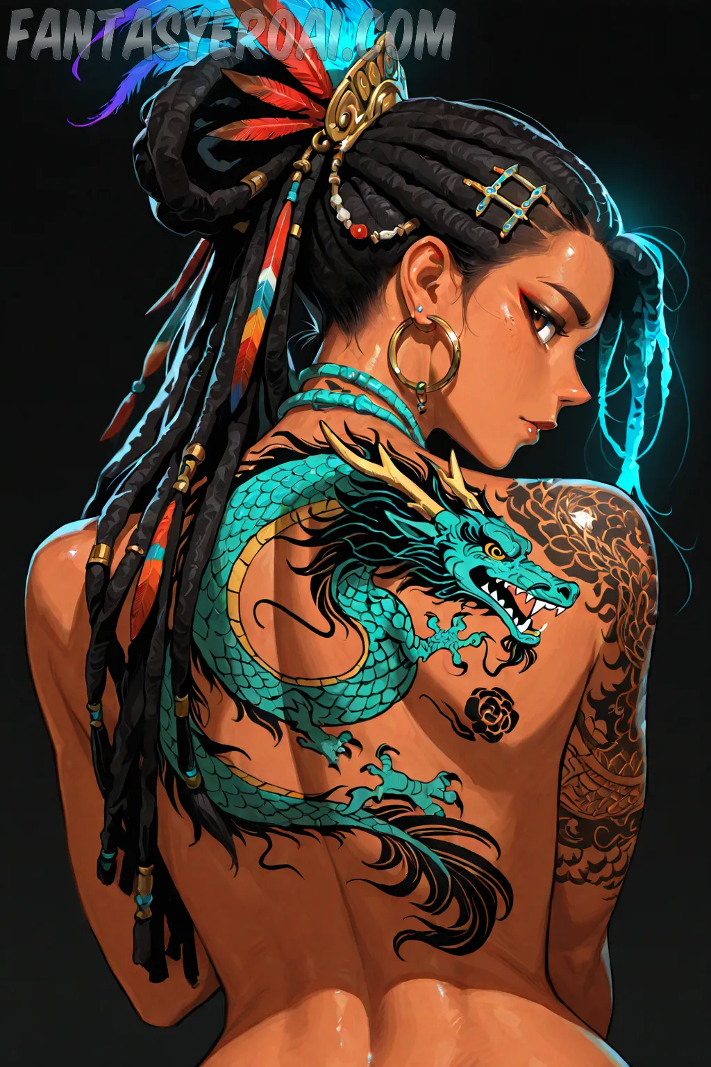 Arte hentai ilustración increíble de Kimber Day Desnuda generado por IA