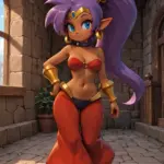 Arte hentai ilustración increíble de Ksusha En Vestido Rojo generado por IA