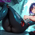 Arte hentai ilustración increíble de La Esplendida Emily Black Desnuda generado por IA