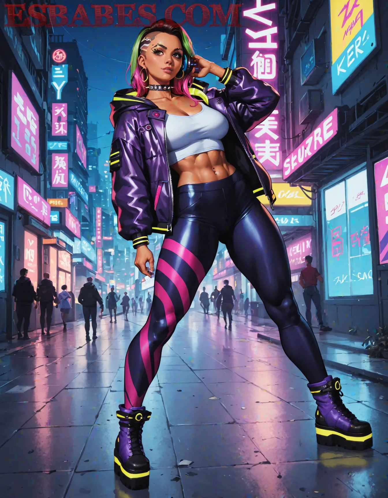 Arte hentai ilustración increíble de La Impresionante Modelo Saori Hara En Desnudo Integral generado por IA