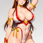 Arte hentai ilustración increíble de La Pelirroja Ariel Se Quita El Corse generado por IA