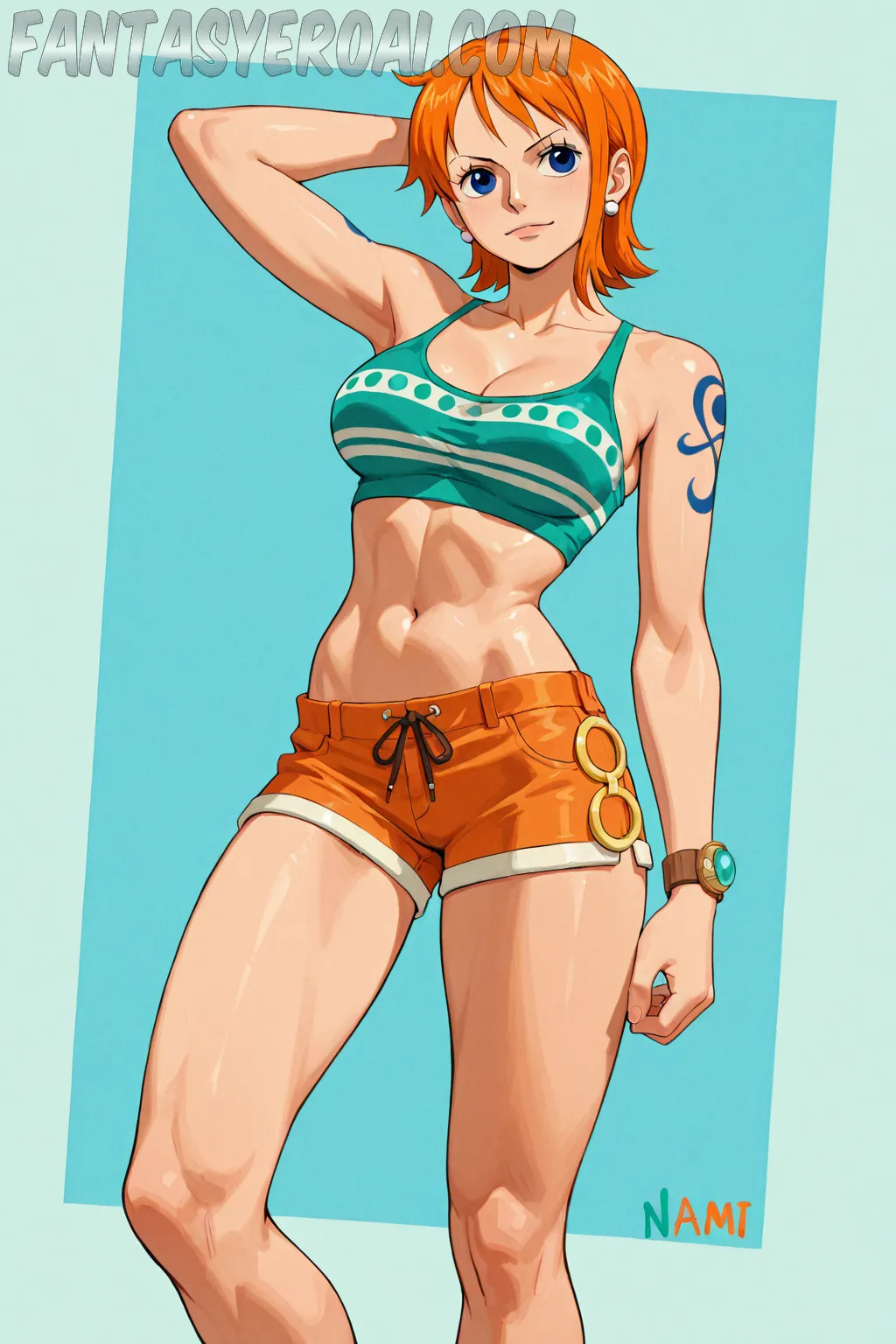 Arte hentai ilustración increíble de La Vulva Rosa De Una Adolescente generado por IA