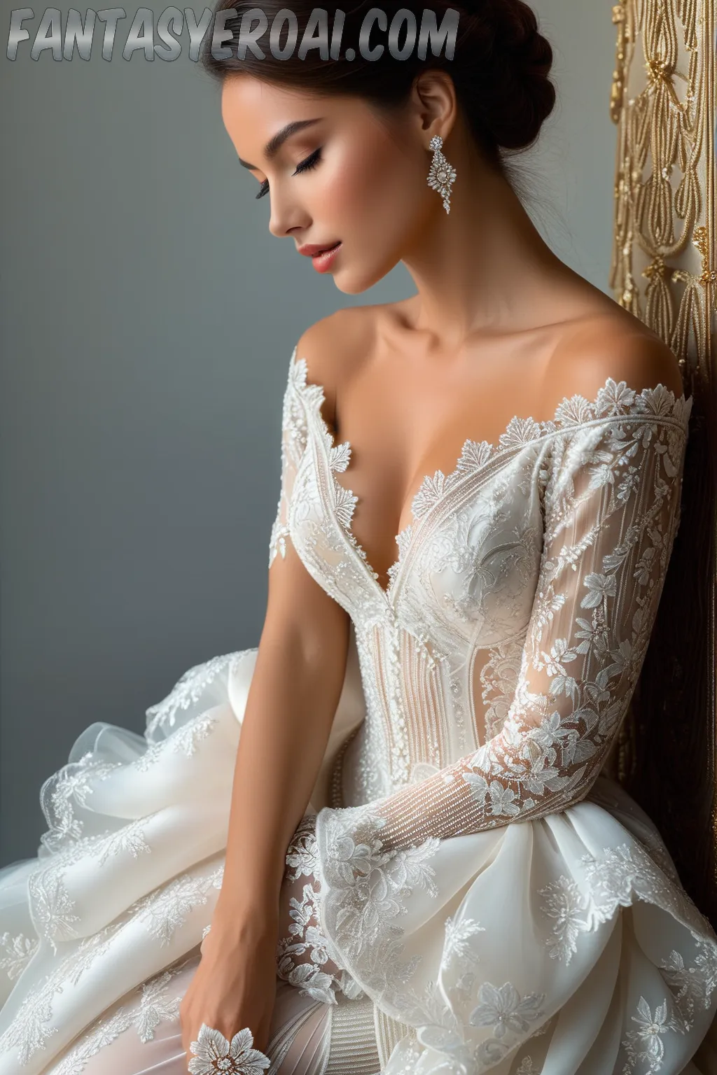 Arte hentai ilustración increíble de Las Tetas Gordas Lindi Lee Nunziato En Lenceria generado por IA