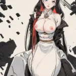 Arte hentai ilustración increíble de Latina Mamando generado por IA