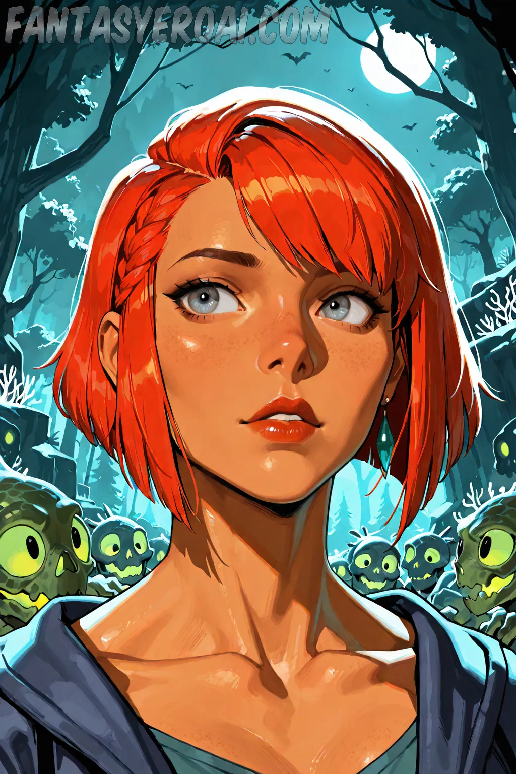 Arte hentai ilustración increíble de Lindas Tetonas Pelirrojas Desnudas generado por IA