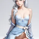 Arte hentai ilustración increíble de Luna Corazon Posando Desnuda generado por IA