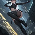 Arte hentai ilustración increíble de Mashle Kaiju No 8 Samurai Champloo Catgirl Harem generado por IA