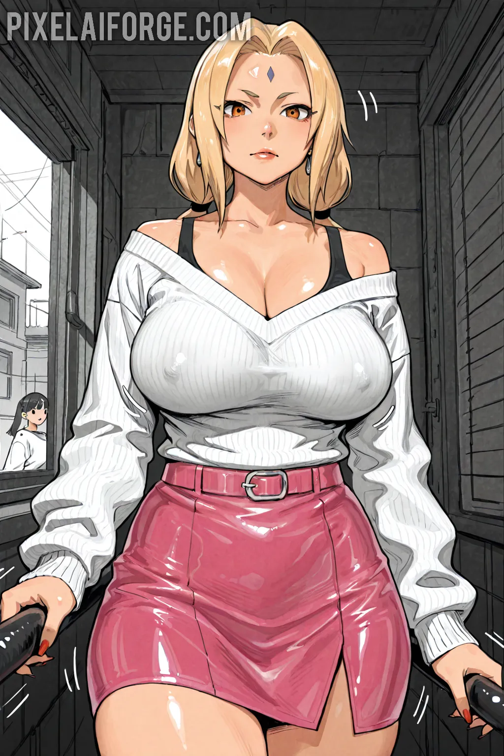 Arte hentai ilustración increíble de Mikaela Y Su Pipa De La Paz generado por IA