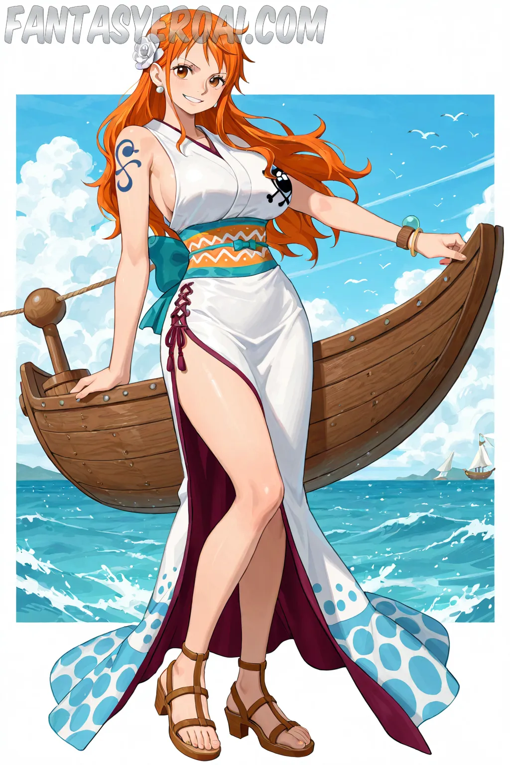 Arte hentai ilustración increíble de Monica Muy Sexy En Bikini generado por IA