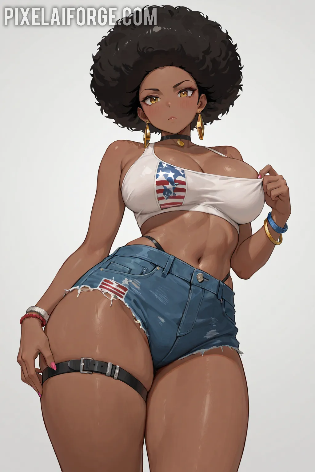 Arte hentai ilustración increíble de Monika Dee Desnuda Y Caliente generado por IA