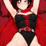 Arte hentai ilustración increíble de Morena Adolescente En Tanga Rosa generado por IA