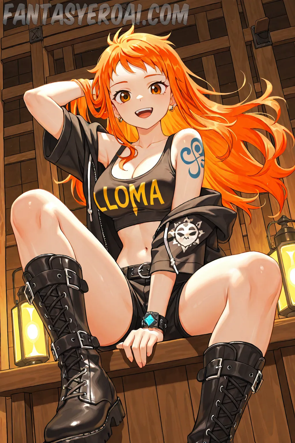 Arte hentai ilustración increíble de Mostrar Tetas Guapas generado por IA