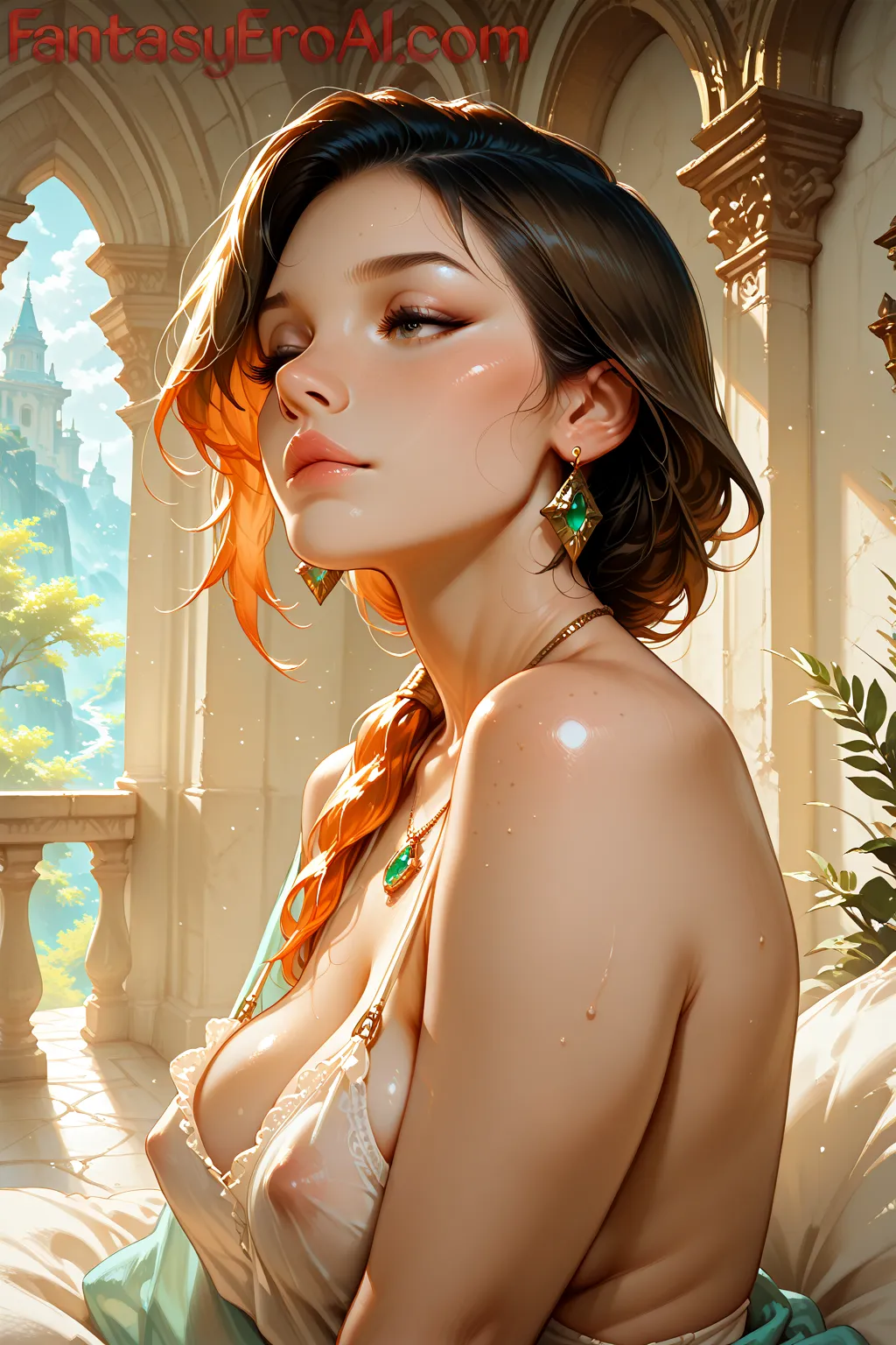 Arte hentai ilustración increíble de Mujeres Desnudas Enamoradas generado por IA