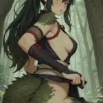 Arte hentai ilustración increíble de Mulata Adolescente generado por IA