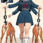 Arte hentai ilustración increíble de Mulata Desnuda En Chaqueta De Cuero generado por IA