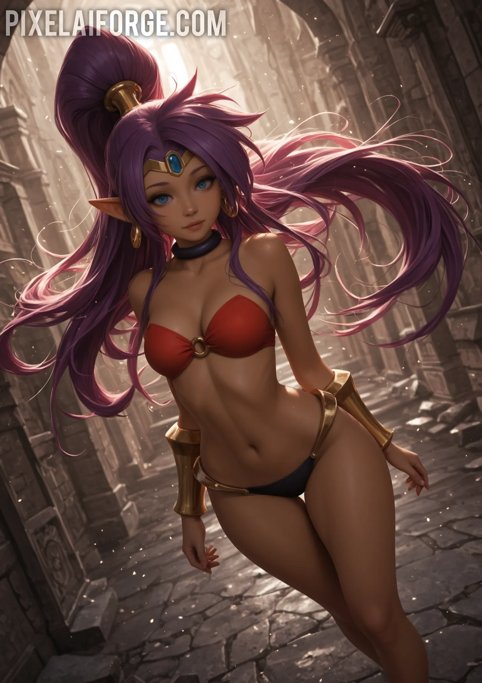 Arte hentai ilustración increíble de Naked Indian generado por IA