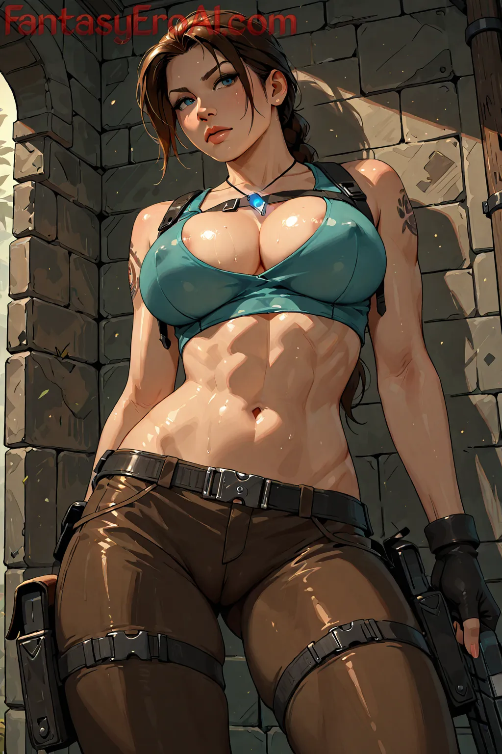 Arte hentai ilustración increíble de Nalgonas Desnudas generado por IA