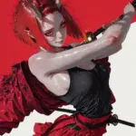 Arte hentai ilustración increíble de Naruto Bleach Yuri Harem Maid generado por IA