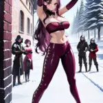 Arte hentai ilustración increíble de Nataly Mostrando Cu Chocho Peludo generado por IA