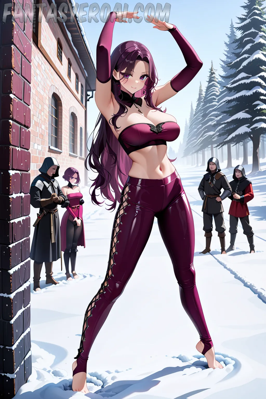 Arte hentai ilustración increíble de Nataly Mostrando Cu Chocho Peludo generado por IA