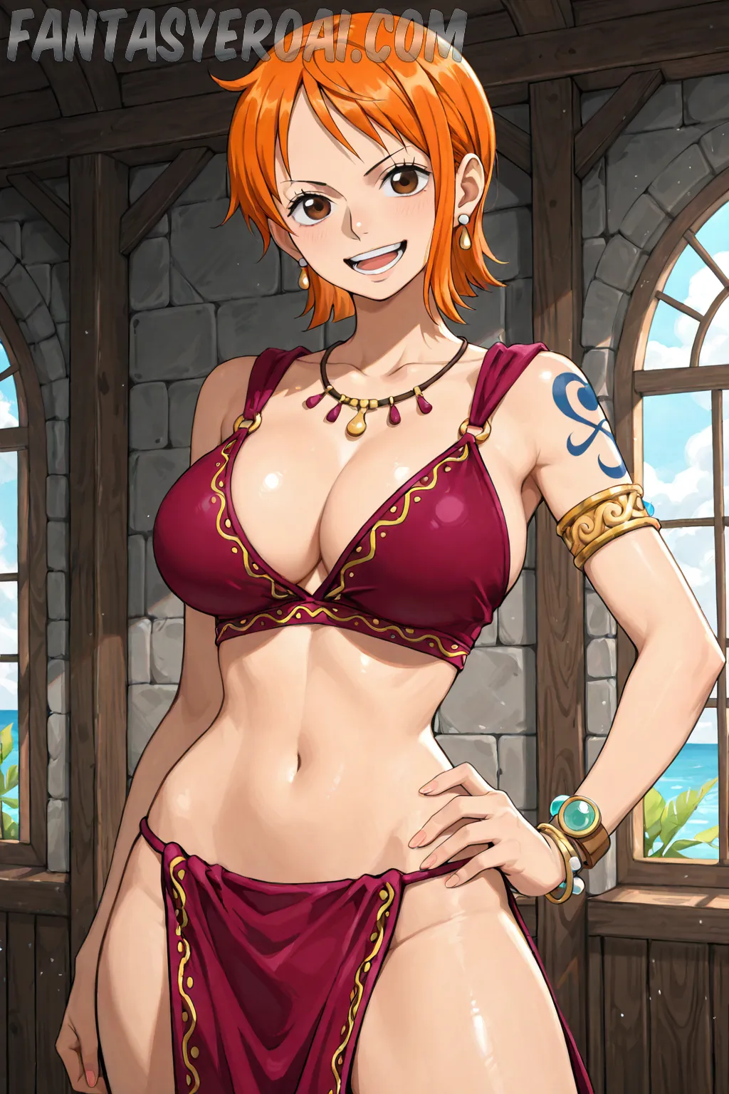 Arte hentai ilustración increíble de Nene Yoshitaka generado por IA