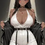 Arte hentai ilustración increíble de Nessa Devil And Her Girlfriend Enjoy Kissing generado por IA