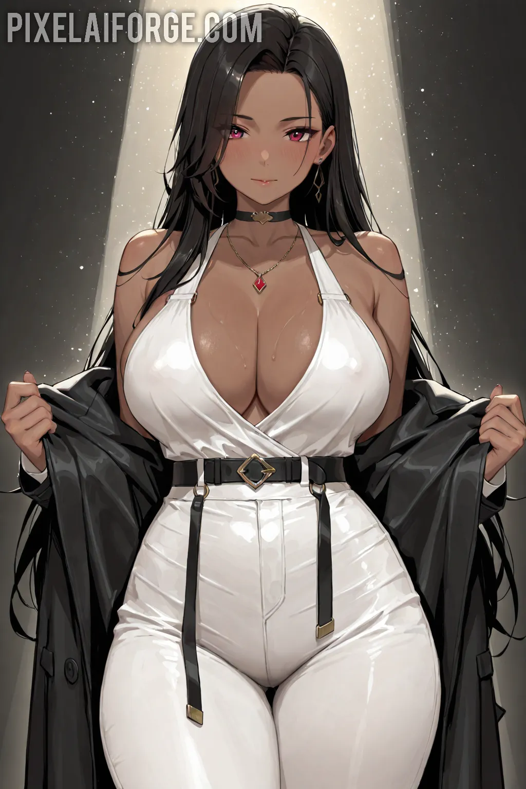 Arte hentai ilustración increíble de Nessa Devil And Her Girlfriend Enjoy Kissing generado por IA