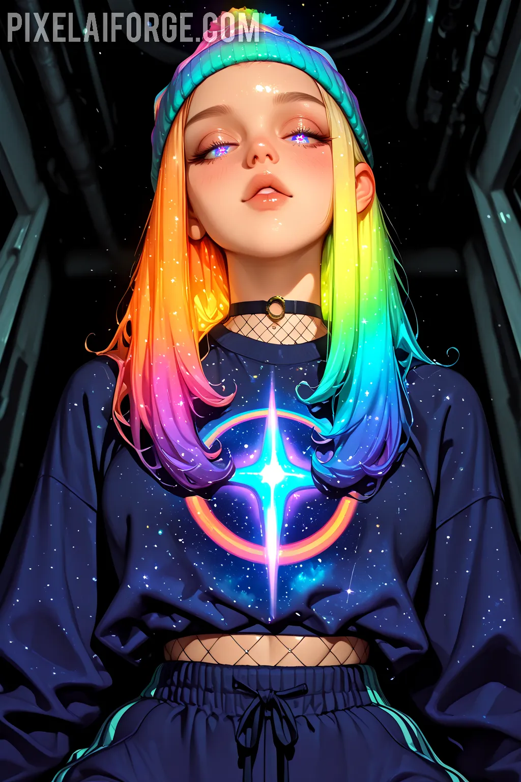 Arte hentai ilustración increíble de Niege Menegat Desnuda generado por IA