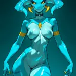 Arte hentai ilustración increíble de Octokuro Sexy Con Su Pelo Morado generado por IA