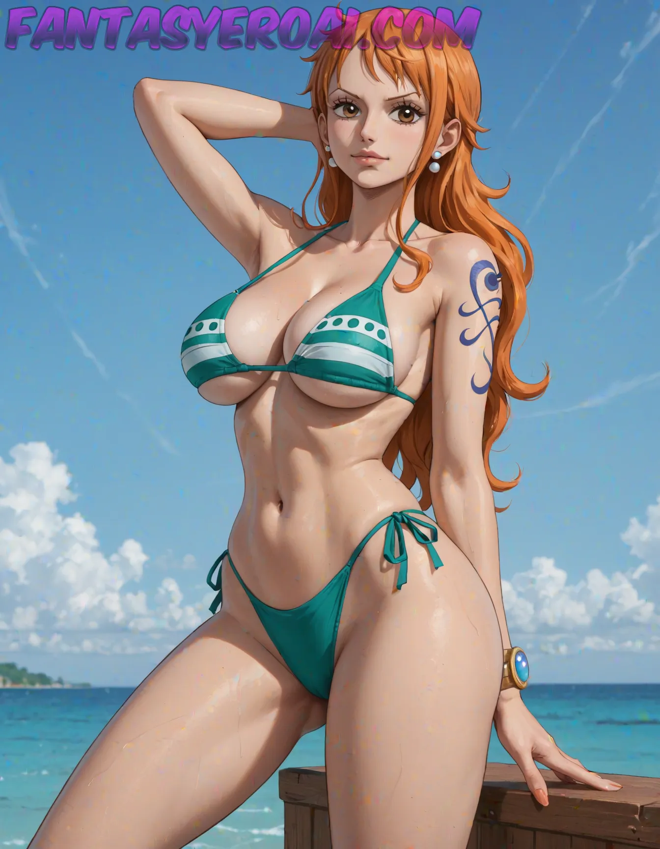 Arte hentai ilustración increíble de One Piece Kaiju No 8 Anime Opening Kemonomimi Reverse Harem generado por IA