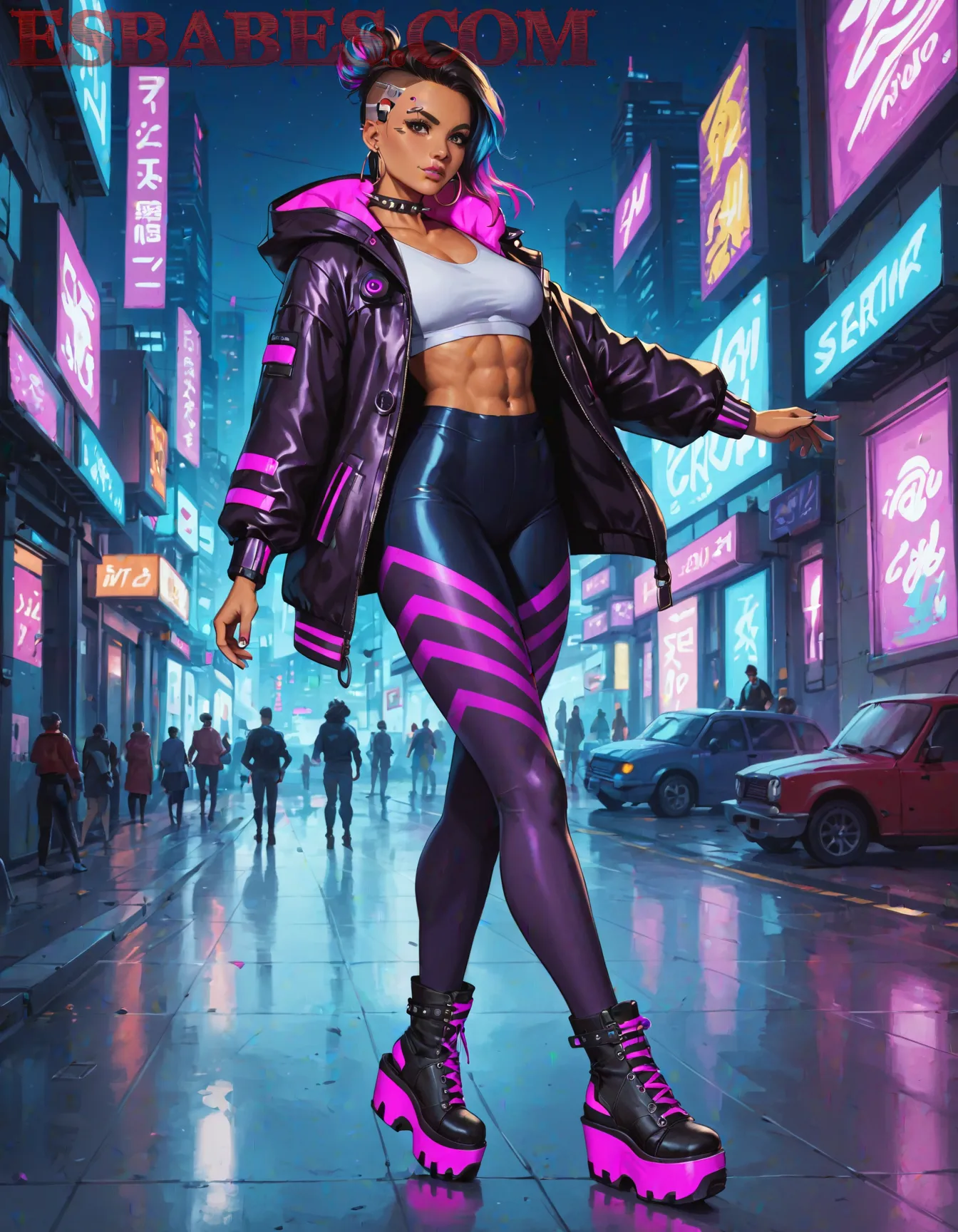 Arte hentai ilustración increíble de One Piece Mashle Anime Season Yuri Moe generado por IA