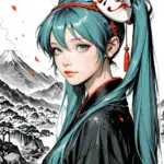 Arte hentai ilustración increíble de Oshi No Ko Frieren Kemonomimi Catgirl Shoujo Ai generado por IA