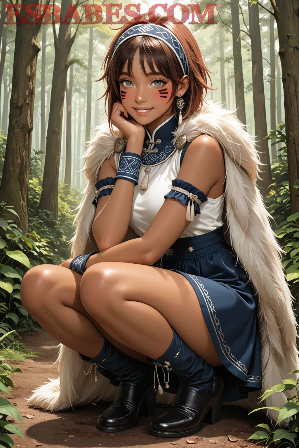 Arte hentai ilustración increíble de Pelo Azul generado por IA