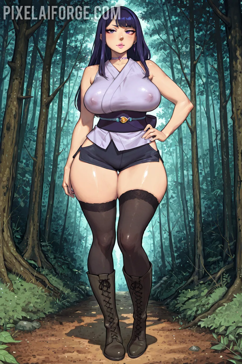 Arte hentai ilustración increíble de Playboy Cybergirl Chandler South generado por IA