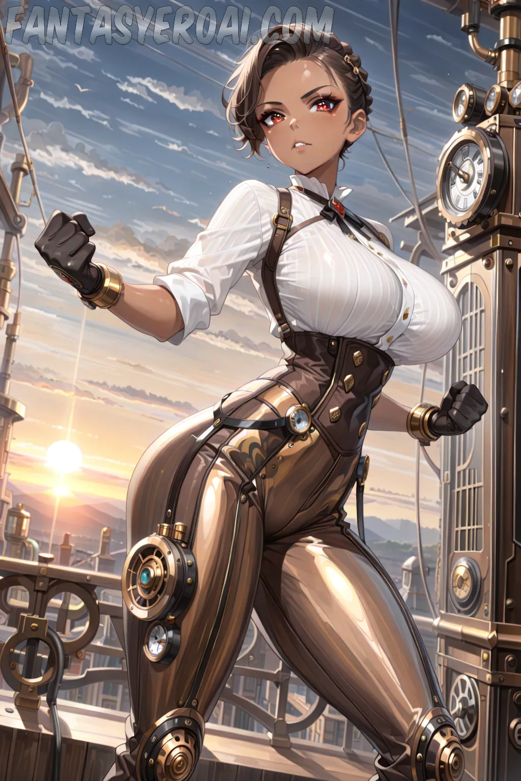 Arte hentai ilustración increíble de Portia Posando Desnuda generado por IA