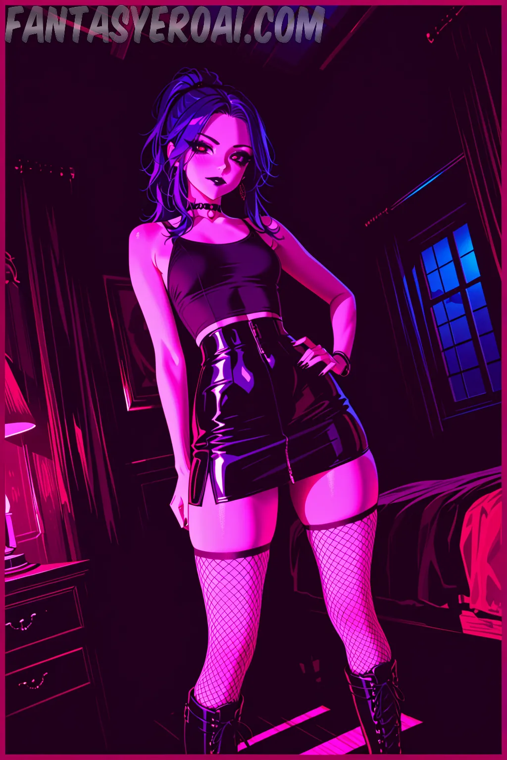 Arte hentai ilustración increíble de Posado En Pantalon Vaquero generado por IA