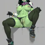 Arte hentai ilustración increíble de Posando En Tanga generado por IA