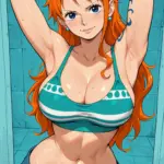 Arte hentai ilustración increíble de Probando Lenceria generado por IA