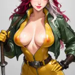 Arte hentai ilustración increíble de Rachel Cook Entrenando Duro generado por IA