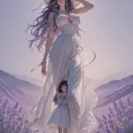 Arte hentai ilustración increíble de Remu Suzumori Desnuda En La Playa generado por IA