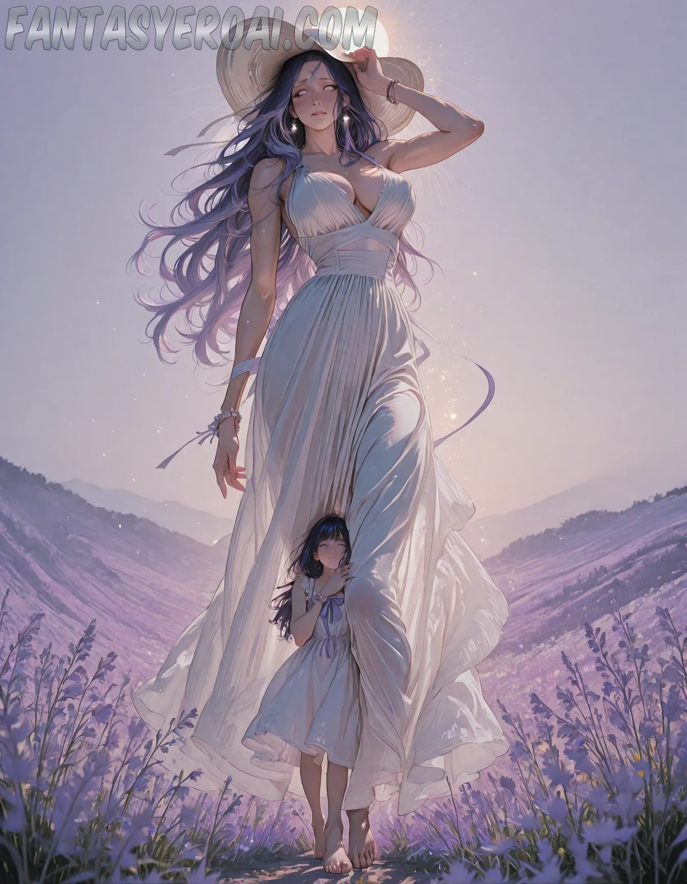 Arte hentai ilustración increíble de Remu Suzumori Desnuda En La Playa generado por IA