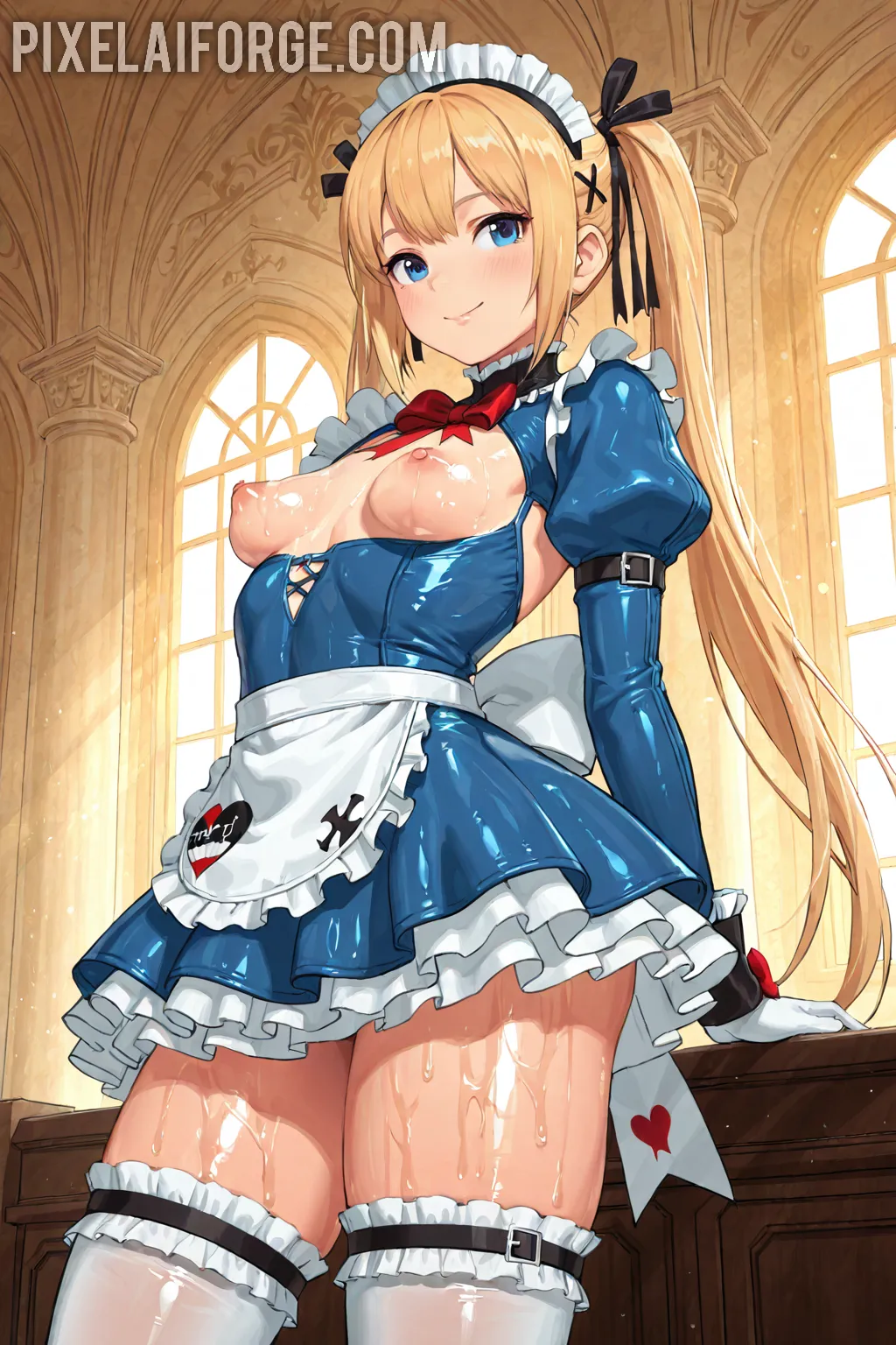 Arte hentai ilustración increíble de Rica Asiatica Muy Sexy Con Tacones Y Cono Afeitado generado por IA