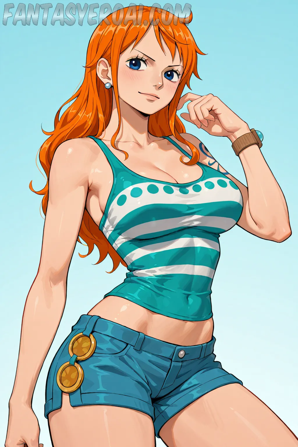 Arte hentai ilustración increíble de Rubias Sensuales generado por IA