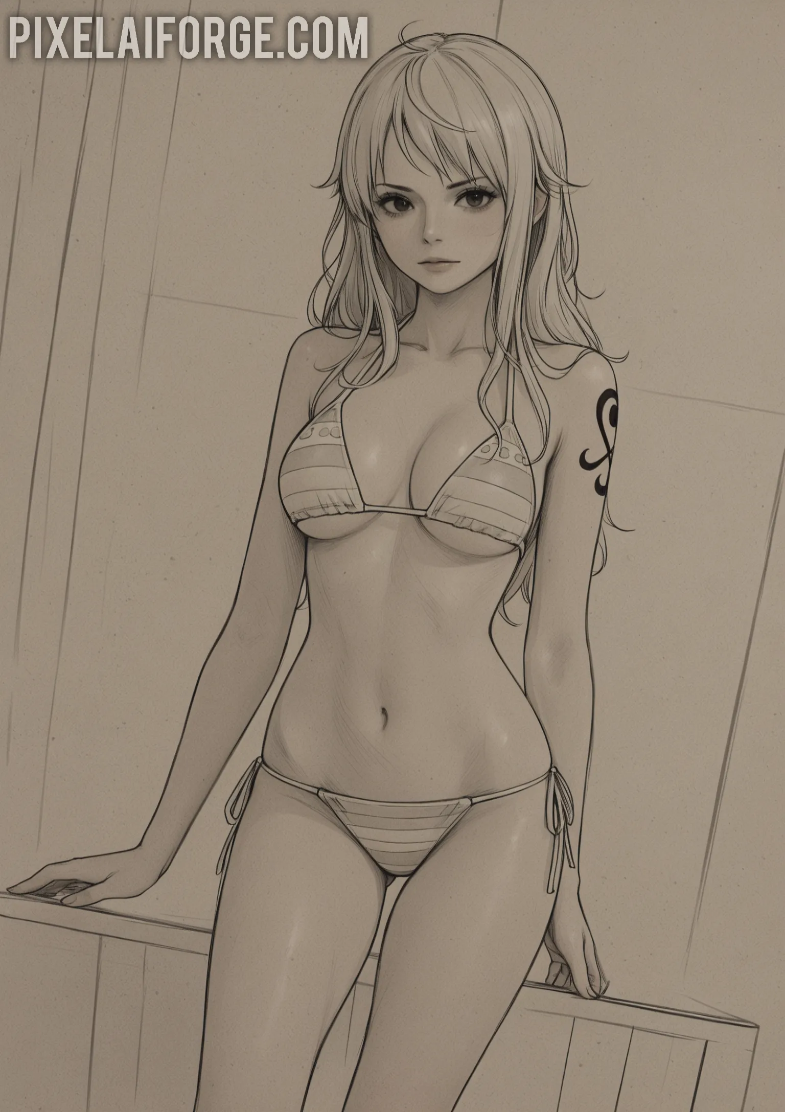 Arte hentai ilustración increíble de Seinen Haikyuu Anime Merch Bishounen Senpai generado por IA