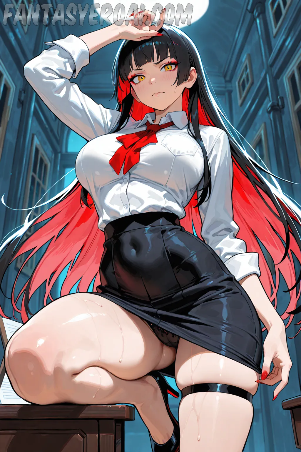 Arte hentai ilustración increíble de Solita En Su Cuarto generado por IA