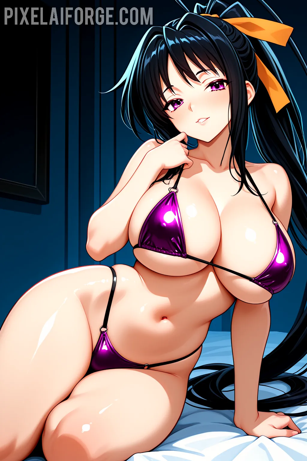 Arte hentai ilustración increíble de Strawbrrymilk Guapa Gordita En Lenceria Blanca generado por IA