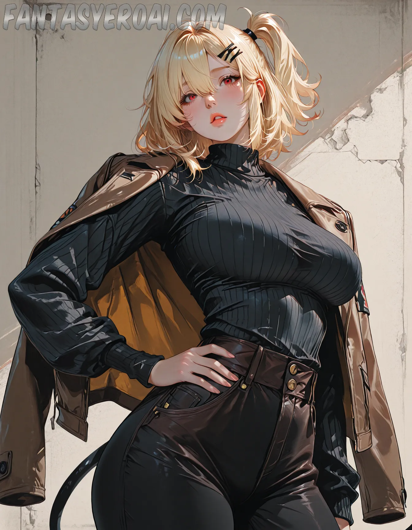 Arte hentai ilustración increíble de Tanga Azul Y Cono generado por IA