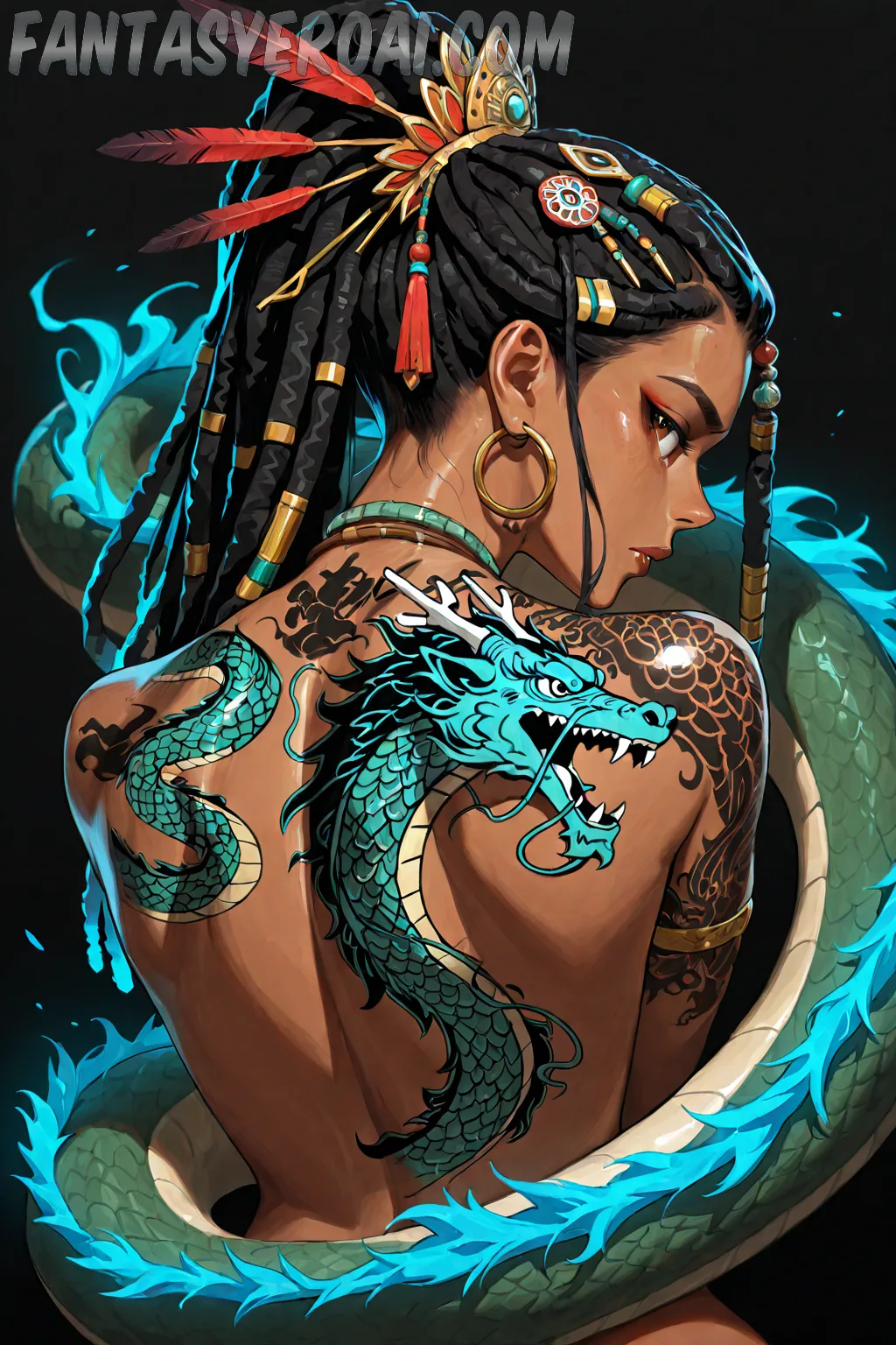 Arte hentai ilustración increíble de Tetona Rubia generado por IA