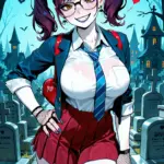 Arte hentai ilustración increíble de Thays Leao Beauty Brunette In Black Sheer generado por IA